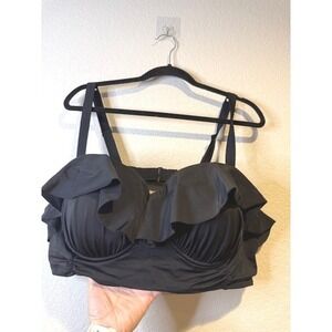 Torrid Womens Black Underwire Bikini Swim Top Size 4 D/DD Plus Size Swimwear